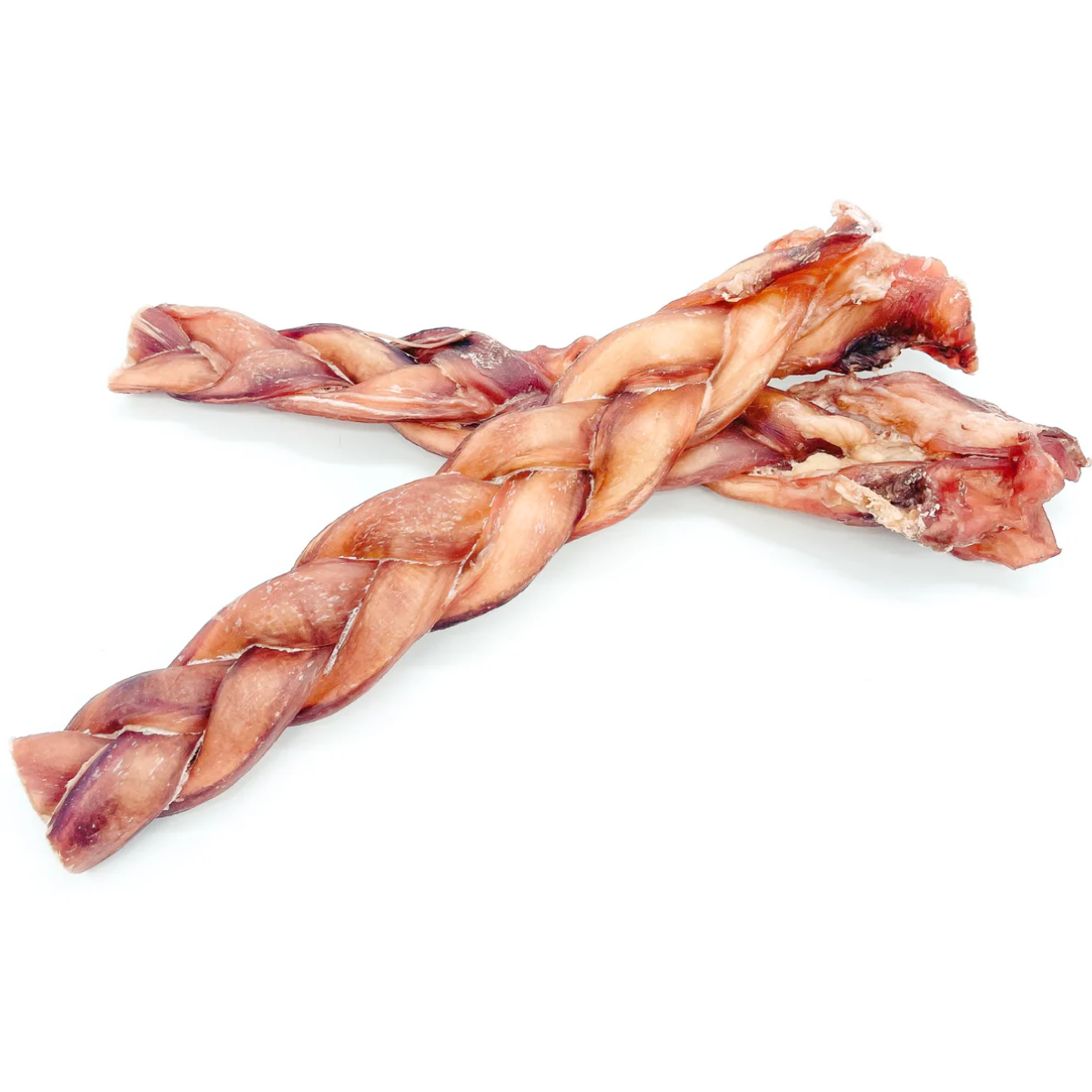 Two 12-inch monster braided bully stick dog treats from Bully Bunches.