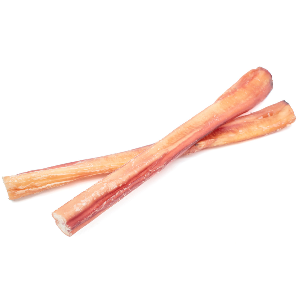 Two 12-inch jumbo bully stick dog treats from Bully Bunches.