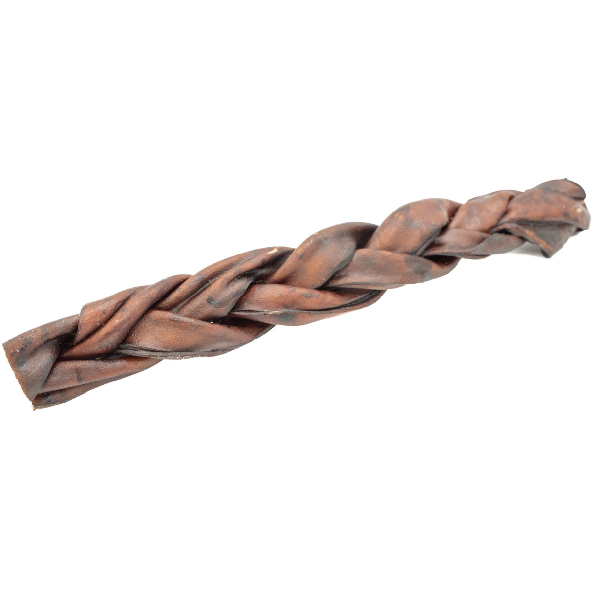 A 10-12 inch standard braided collagen stick dog treat from Bully Bunches.