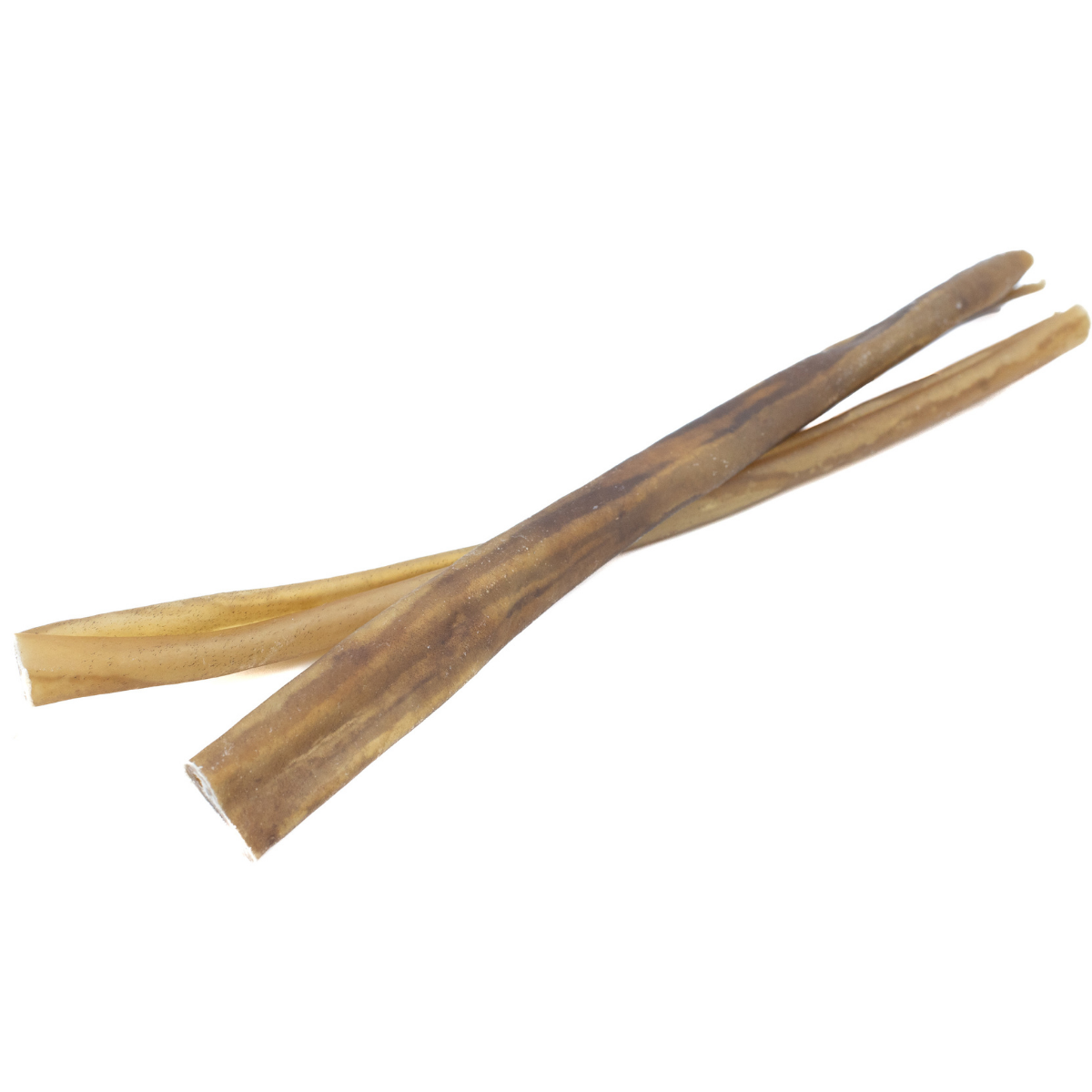 Two 10-12 inch standard collagen stick dog treats from Bully Bunches.