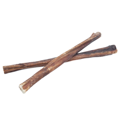 Two 10-12 inch standard collagen wrapped in bully stick dog treats from Bully Bunches.
