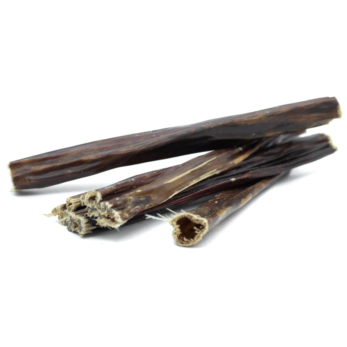 four 6-inch jerky stick dog treats from Bully Bunches.