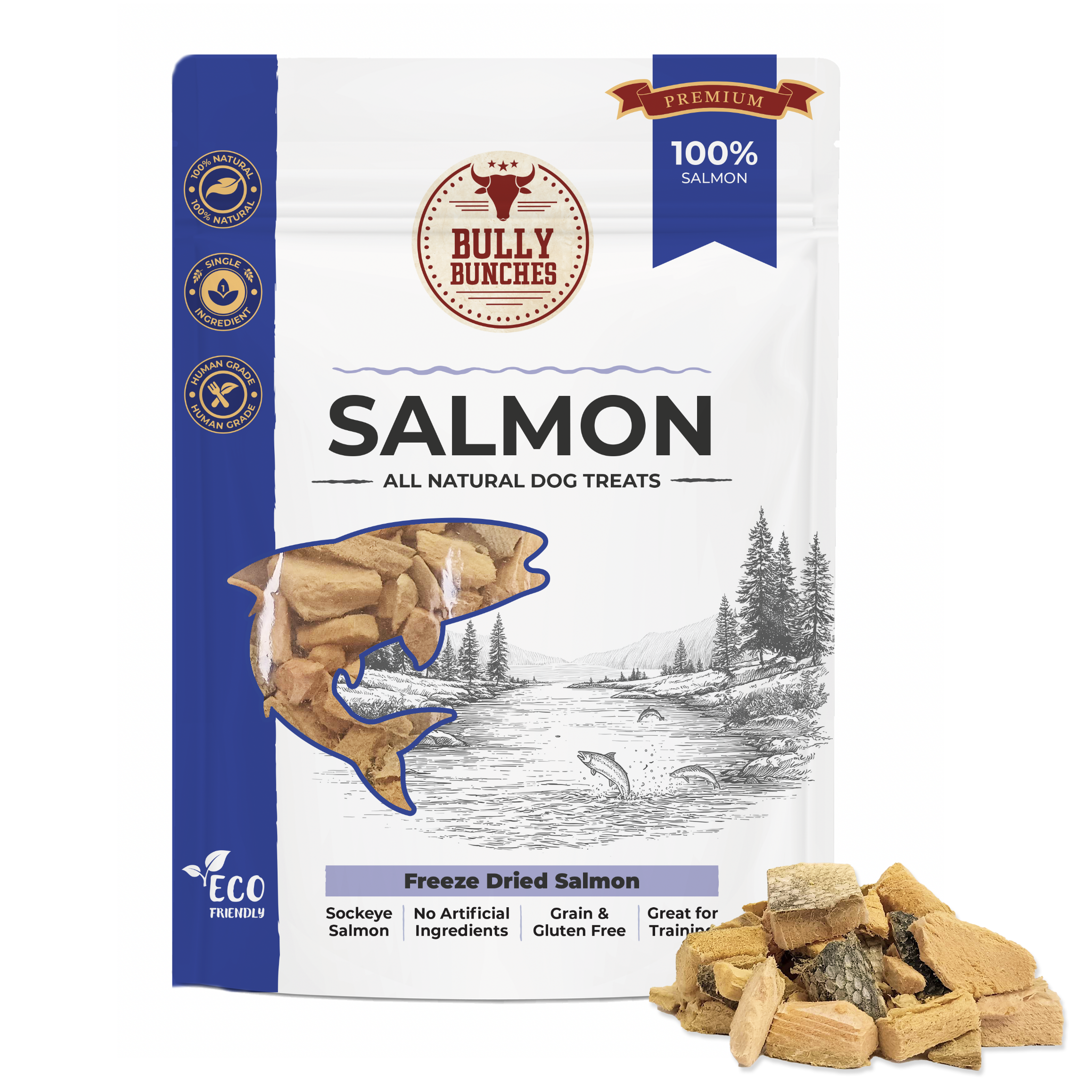 Freeze Dried Salmon Dog Treats​ – Bully Bunches