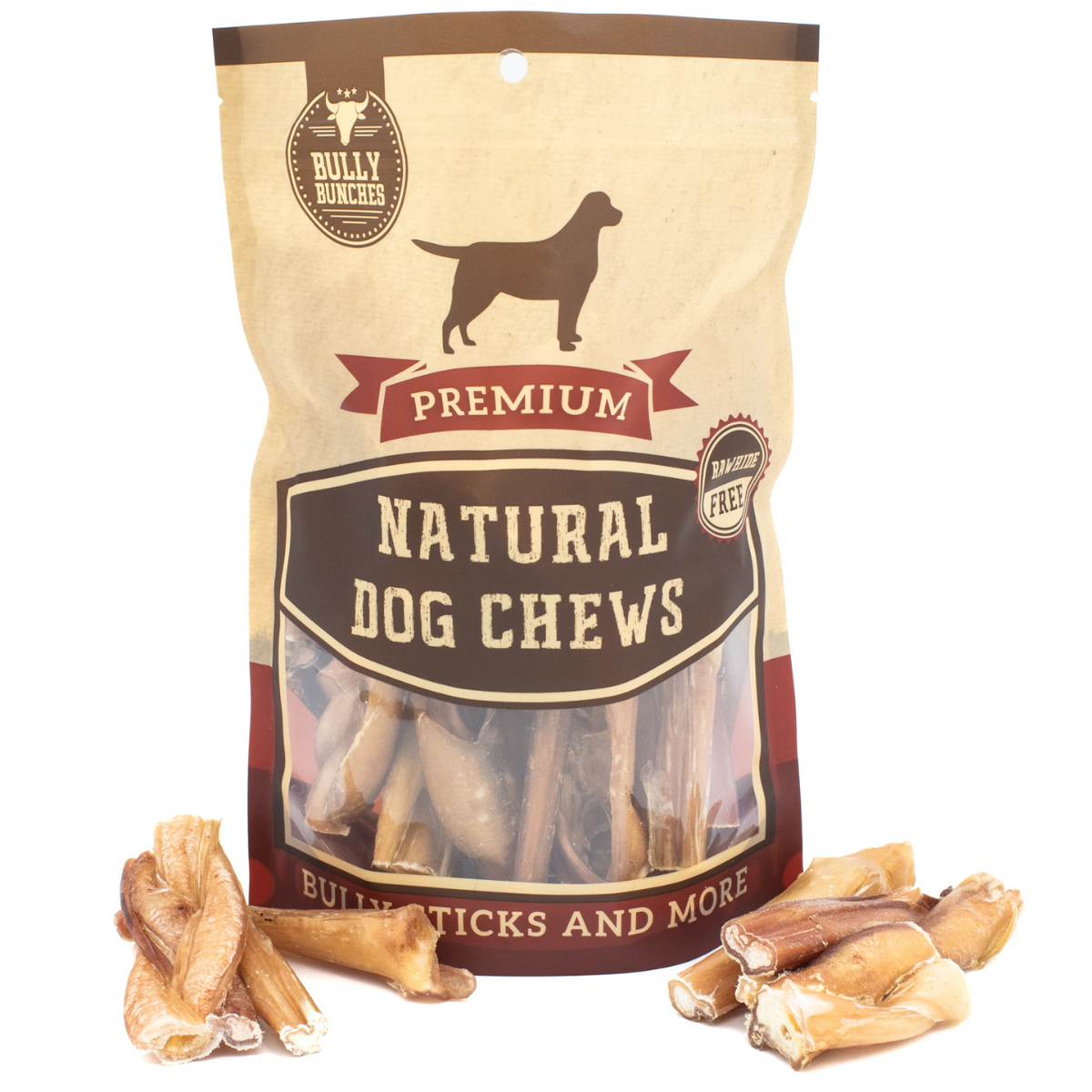 A bunch of different treats in the bully bargain bag limited.