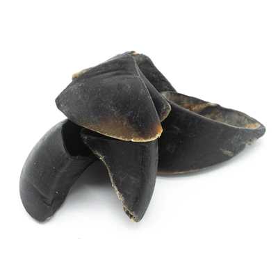 Three cow hoof chews from Bully Bunches.