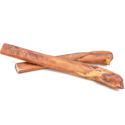 Two 12 inch mega bully sticks from Bully Bunches.
