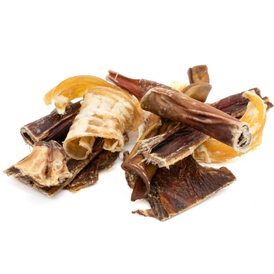 A bunch of Bully Bunches Trail Mix dog chews.