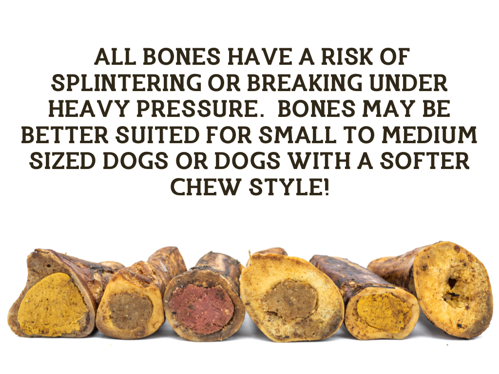 Infographic providing recommendations for 5-6 inch marrow bones.